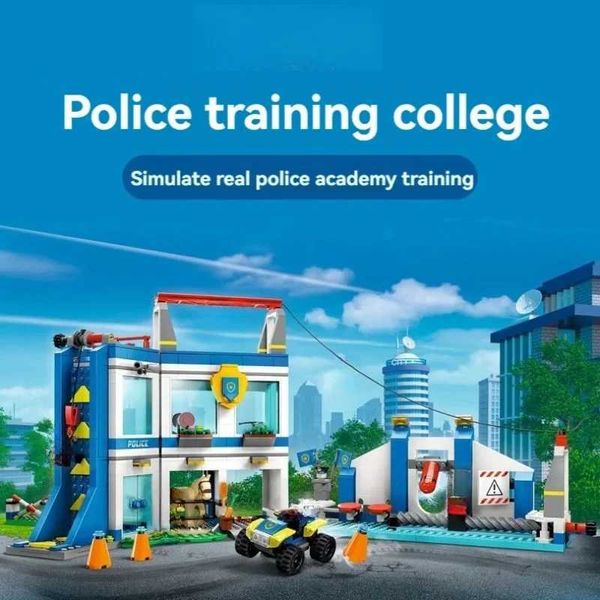 Blocks moc668pcs City Series Police Training Academy Model Building Blocks 60372 Set Creative Assembly Bricks Decor Toys For Kids GiftsY2411