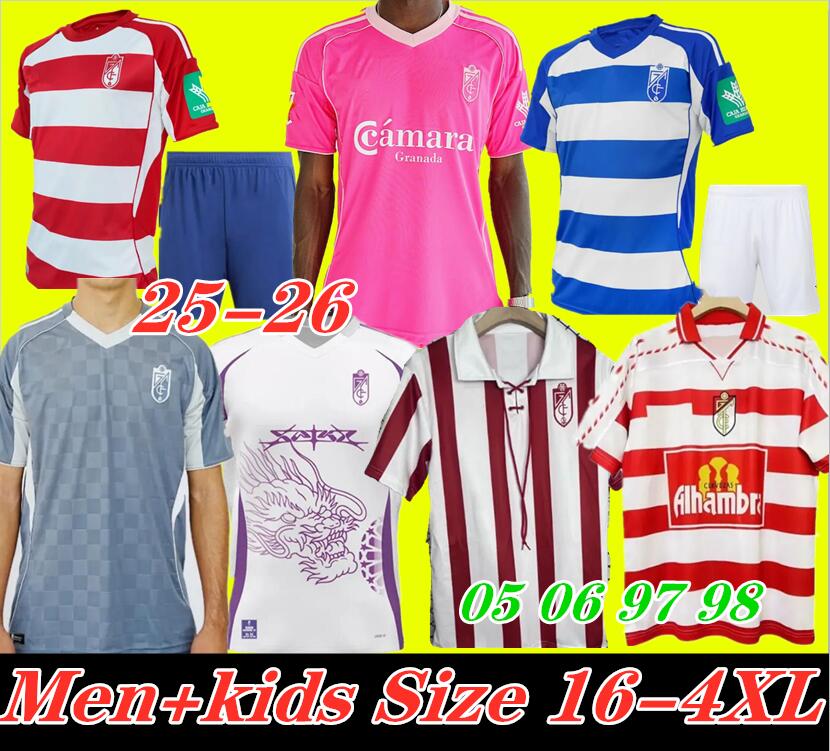 25 26 Granada CF Soccer Jerseys L.WILLIAMS STOICHKOV BOYE M.TRIGUEROS 2025 2026 WEISSMAN HONGLA INSUA RUIZ LAMA RODELAS Men Uniforms Retro 1997 2005