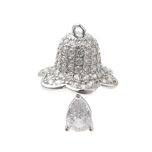 Placage en rack pendentifs en zircone cubique pavés de laiton