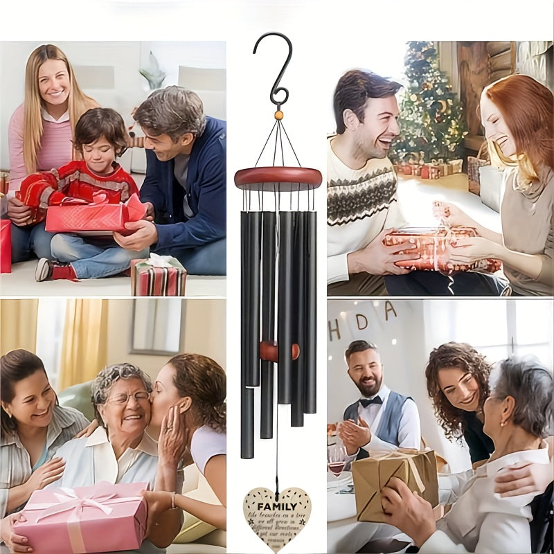 TEMU 29" Deep Tone Outdoor Wind Chimes With 6 Aluminum Tubes - Elegant Decor, Soothing , Durable Hanging Wind Chime For Courtyard, Balcony, Yard - No