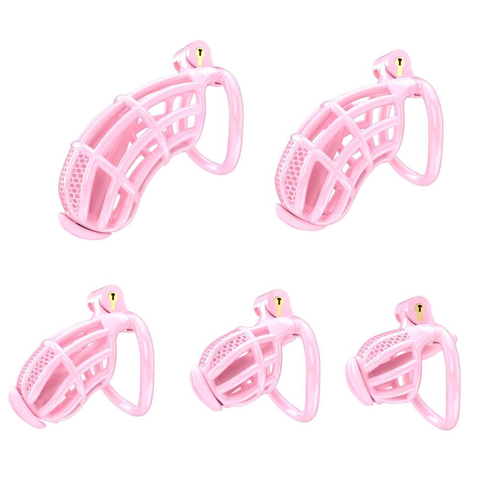 YPM BDSM resin chastity cage honey hole nest high end pink cock cage with catheter number pin lock light long term wear
