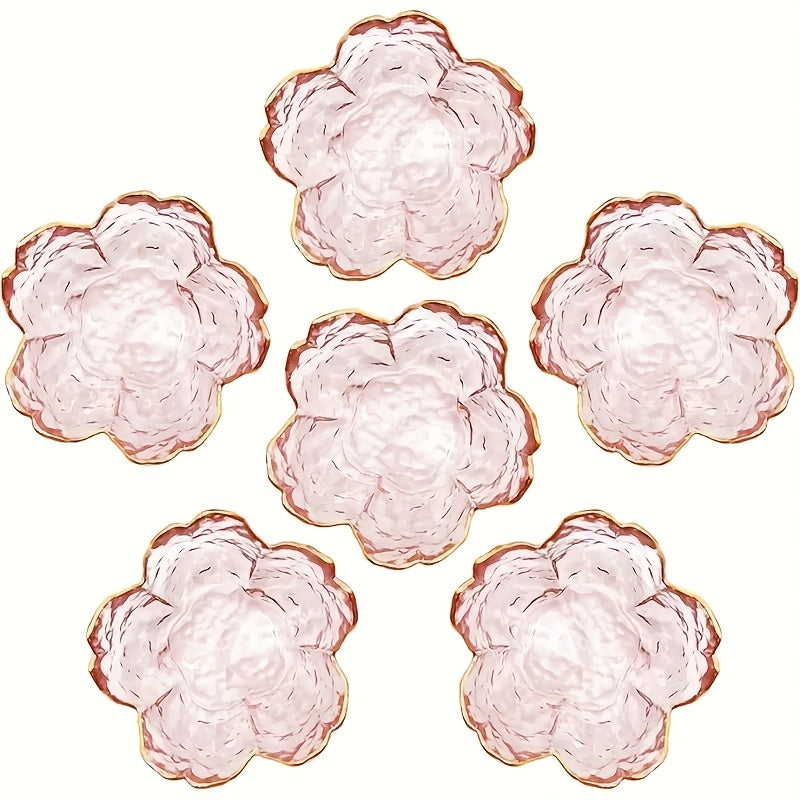 TEMU 6pcs Elegant Cherry Glass Dipping Saucers, Great For Grilling, Vinegars And Appetizers|cherry Candle Holders, Great For Holiday , Party