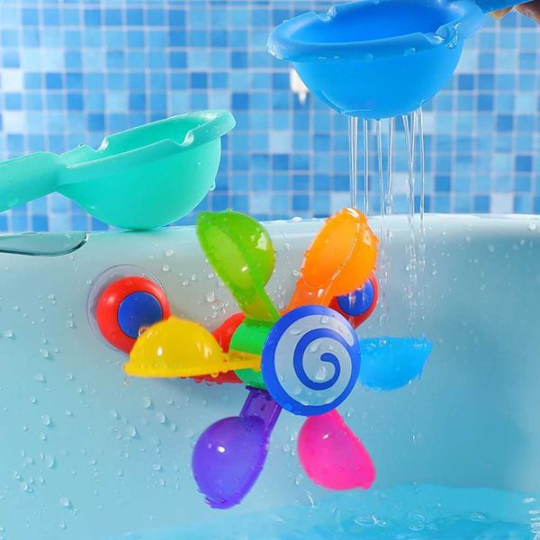 Baby Bath Toys Color water wheel bathtub suction cup baby bathtub toy bathtub spray game set shower nozzle toy children shower nozzle toy CL