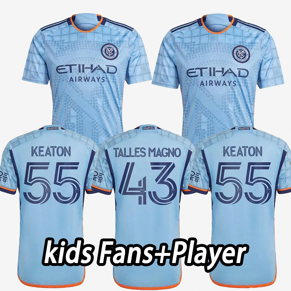match worn football shirts mls New York City FC soccer jersey home away NYCFC 23 24 THIAGO MORALEZ Talles Magno Keaton fans player version Men kids