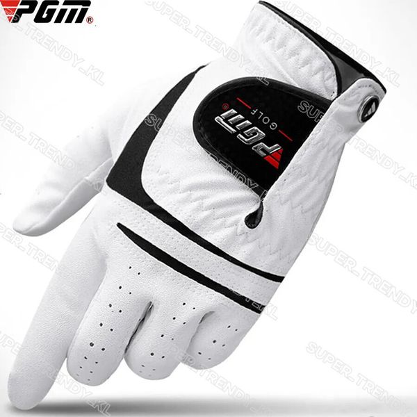 Sports Gloves PGM GOLF GLOVES SHEEPSKIN GENUINE PU LEATHER GLOVE LEFT RIGHT HAND 1 PC WITH BALL MARKER DROP 230712 139