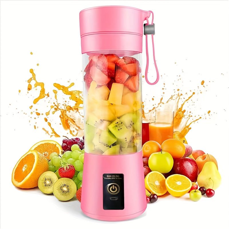 TEMU Portable Blender, Mini 6-blade Mixer For Smoothie, Milkshake, Juice, Mobile Hand Juicer With Usb Rechargeable For Travel, Office, Picnic,