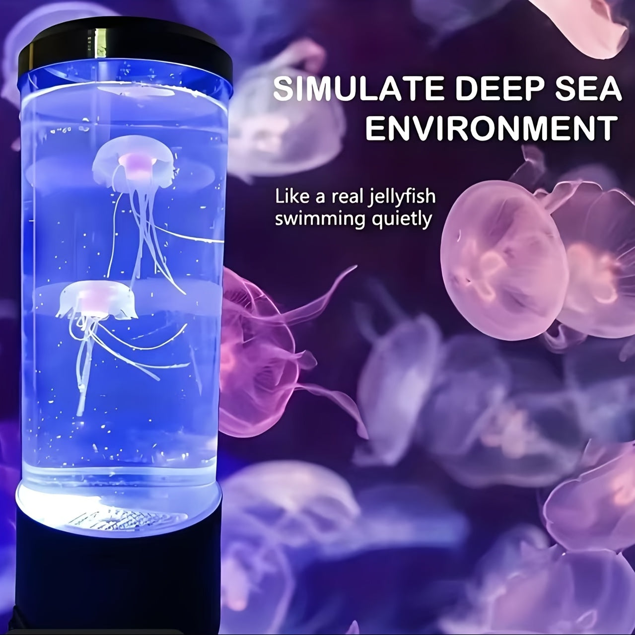 TEMU 1pc, New Jellyfish Lamp, Aquarium Decoration, Realistic Jellyfish Design, With Deep-sea Atmosphere, Room Decoration, And , Ideal For Bedroom