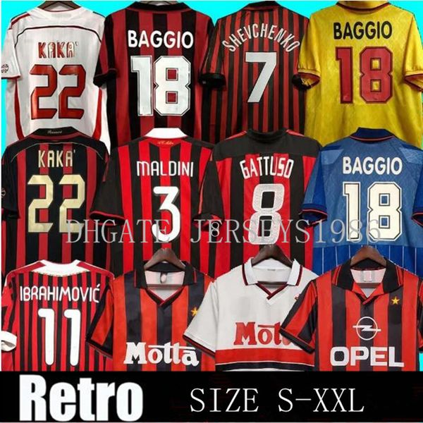 90 91 Retro shirts SOCCER JERSEYS 95 96 97 Gullit 01 02 03 12 14 15 Maldini Van Basten football KAKA Inzaghi 06 07 Ac PIRLO SHEVCHENKO BAGGI
