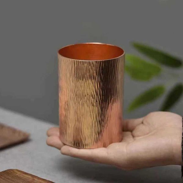 Thick Pure Copper Mug Coffee Powder Dispenser Cups Handcrafted Beer Cup Tumbler DrinkwareM240803