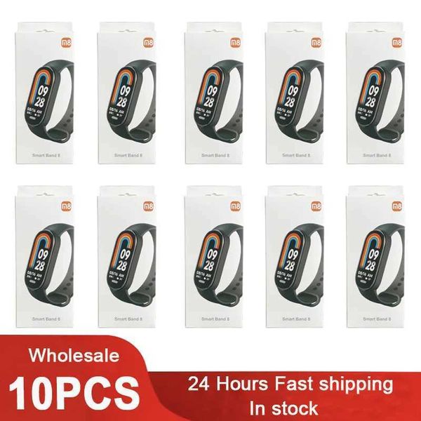 M8 Smart Band Men Sport Watch Health Heart Rate Fitness Tracker Pedometer Women Wristband Bracelet for ios Android 10 Pieces Y240817