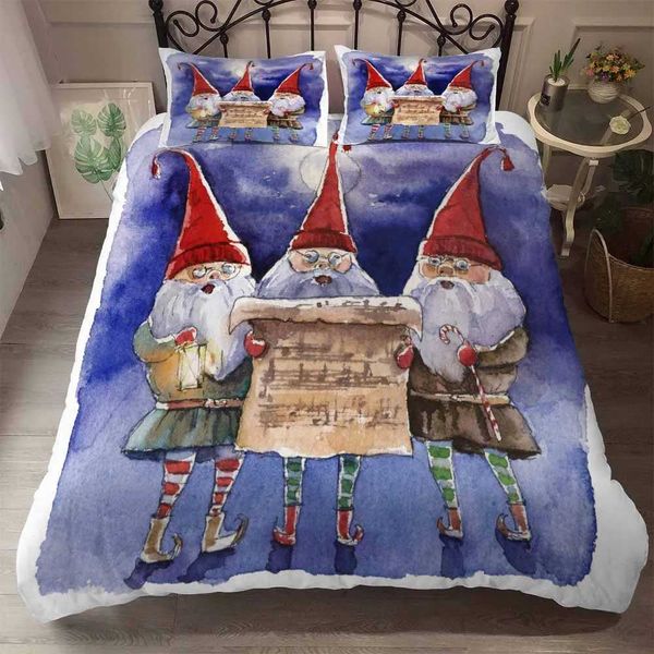 Bedding sets Bedding Christmas Anime Down Duvet Set Comfortable Bedding Santa Claus Extra Large Bedding Double Layer Full Large Bedding T241