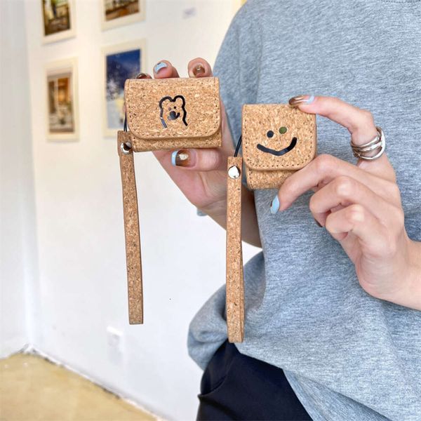 ddmygifts Smiling Bear Pro2 is suitable for Bluetooth wireless headphone cover protective case 2-3 generation wood grain tide A