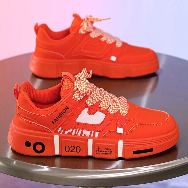 2024 New Fashion Orange Skatboard for Women Breathable Low Sneakers Non-slip Sports Shoes Men atillas De Skate