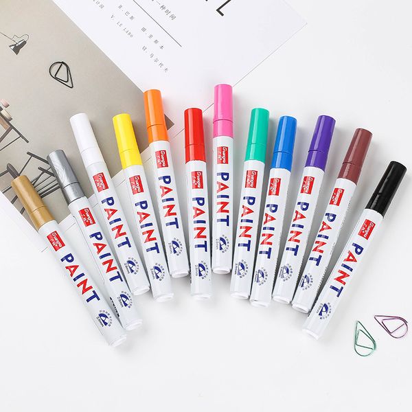 Waterproof Marker Pen Tyre Tire Tread Rubber Permanent Non Fading Marker Pen Paint Pen White Color can Marks on Most Surfaces DBC