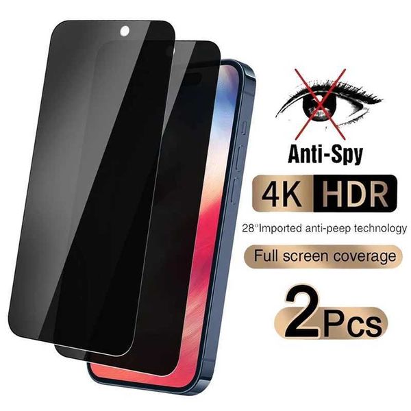 2Pcs Full Cover Privacy Screen Protector For iPhone 11 12 13 14 15 16 Pro Max Anti-spy Glass For iPhone 14 15 16 Plus Glass M250120