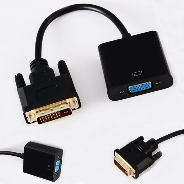DVI to VGA Adapter 1080P DVI-D Male to VGA Female Adapter 24+1 25Pin to 15Pin Cable Converter for PC Computer Monitor Projector Full HD