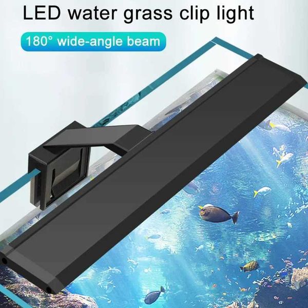 Fish Tank Plants Light LED Aquarium Lights Grow Clip Lamp Aquatic Coral Aquariums Fishbowl Lighting 3 Color Switch 220V 10-55cm Z250205