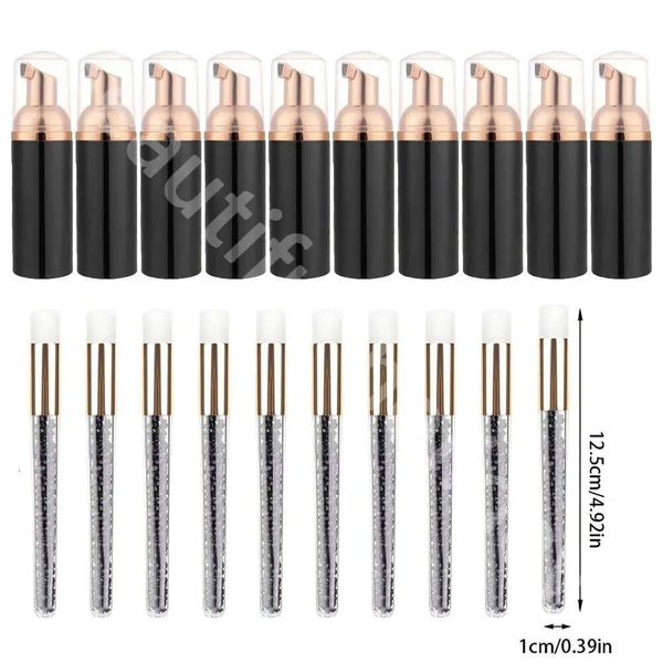 20Pcs Grafted Cleaning Set 60Ml Empty Foam Bottle Long Handle Eyelash Shampoo Nose Brush Extended Care Makeup Tool