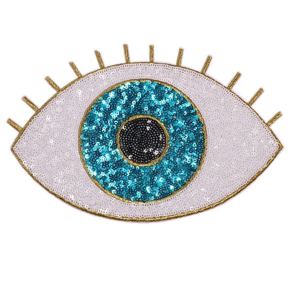 Evil Eye Patch Sequined Hand Embroidered Sticker For Clothing Kids Cloth Garment Appliques Mix Styles