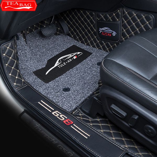 GS8 Trumpchi 2017-2021 GAC 2022 Car Floor Mats Double Layer PU Leather Foot Pad Interior Floorliner Auto Accessories For LHD liner