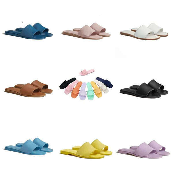 designer sandals women slippers flat bottom sandal lady casual loafers shoes white brown outdoor beach rubber slides summer flats classic shoes for
