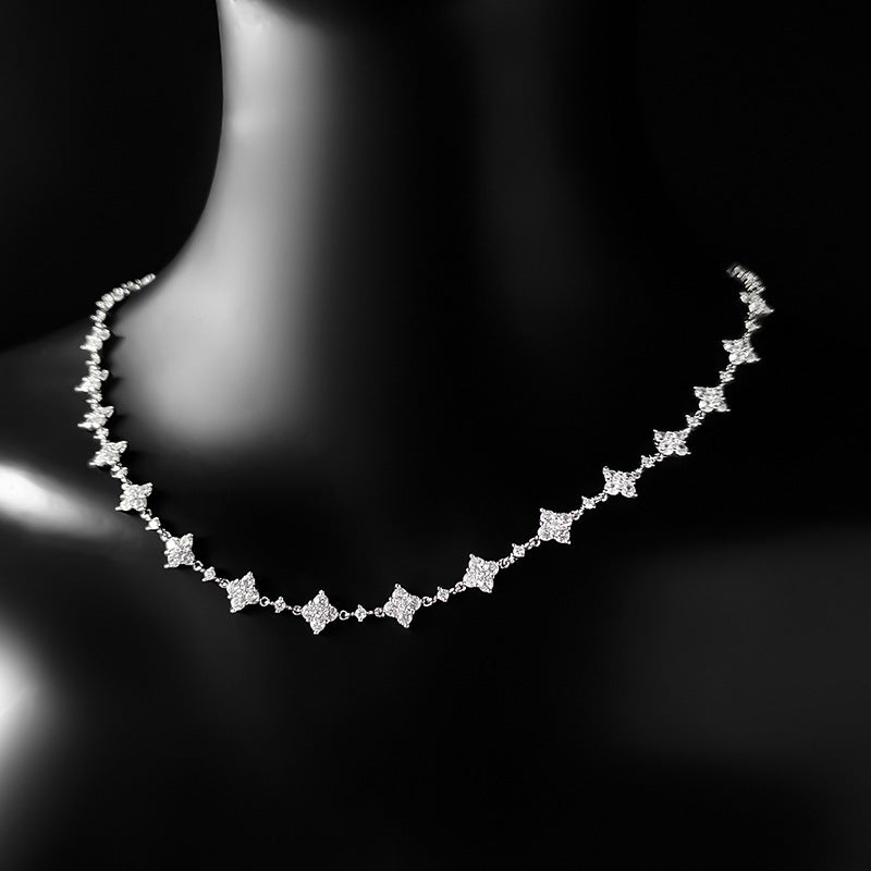 A top brand luxury clover designer necklace bracelet women whale nature white star bling crystal diamond sailormoon silver bracelets choker necklace