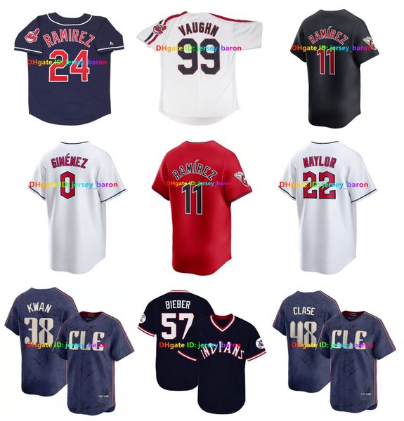 Jose Ramirez Manny Ramirez Guardians Baseball Jersey City Connect Vaughn Josh Naylor Steven Kwan Andres Gimenez Jim Thome Emmanuel Clase Sha