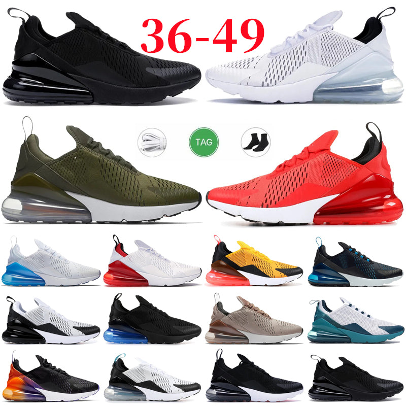 Big Size 36-49 Designer 270c Running Shoes For Men Women Sneakers Triple Black White Grey Gym Red Bubble Shock Absorption Walking Jogging Trainers