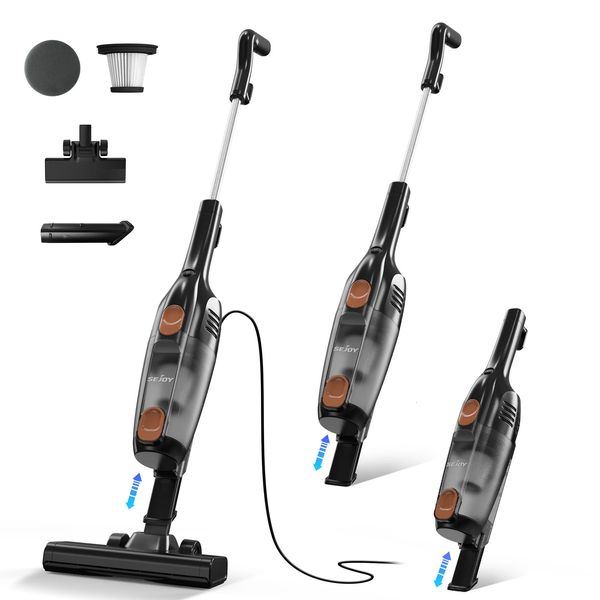 Sejoy Corded Vacuum Cleaners 15Kpa Powerful Suction 600W Motor 2 in 1 Stick Handheld Vaccum Cleaner for Home Pet Hair Carpet 241115