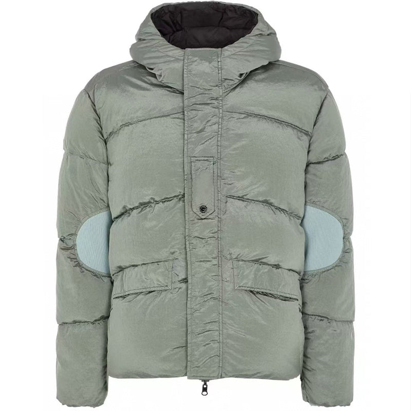 Topstoney Down padded jacket men sports double-sided wear thick padded jacket new stand collar plus velvet warm couple coat M-XXL