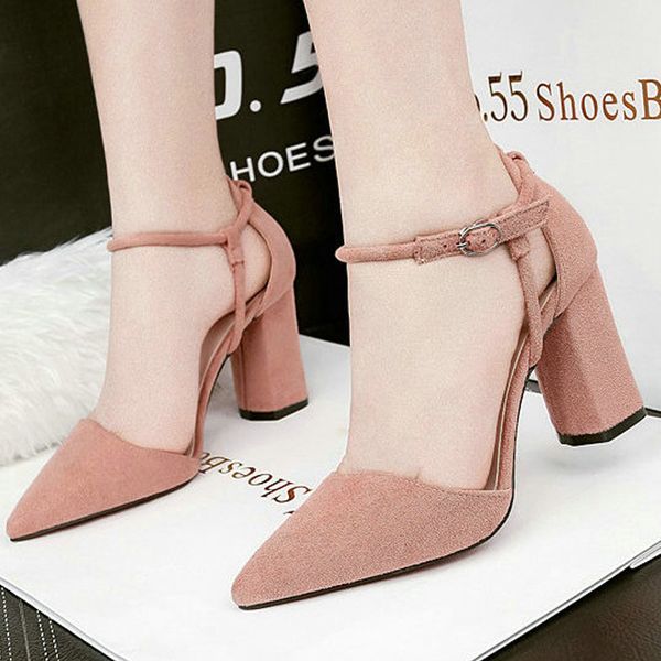 2019 New Fashion summer Women Square Thick heel soft high heels Shoes Wedding Party Sandals sandals 8CM 963 711d