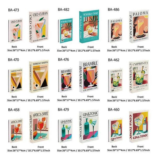 Fashionable luxury bar wine cocktail storage box fake book decoration simulation book coffee table restaurant decoration shooting props W240
