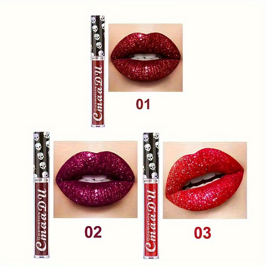 TEMU 3pcs Velvet Lip Glaze Set - Lightweight& Comfortable Wear, Ideal For Summer Parties, Office , And Daily - Non-sticky Finish Lip Glosses
