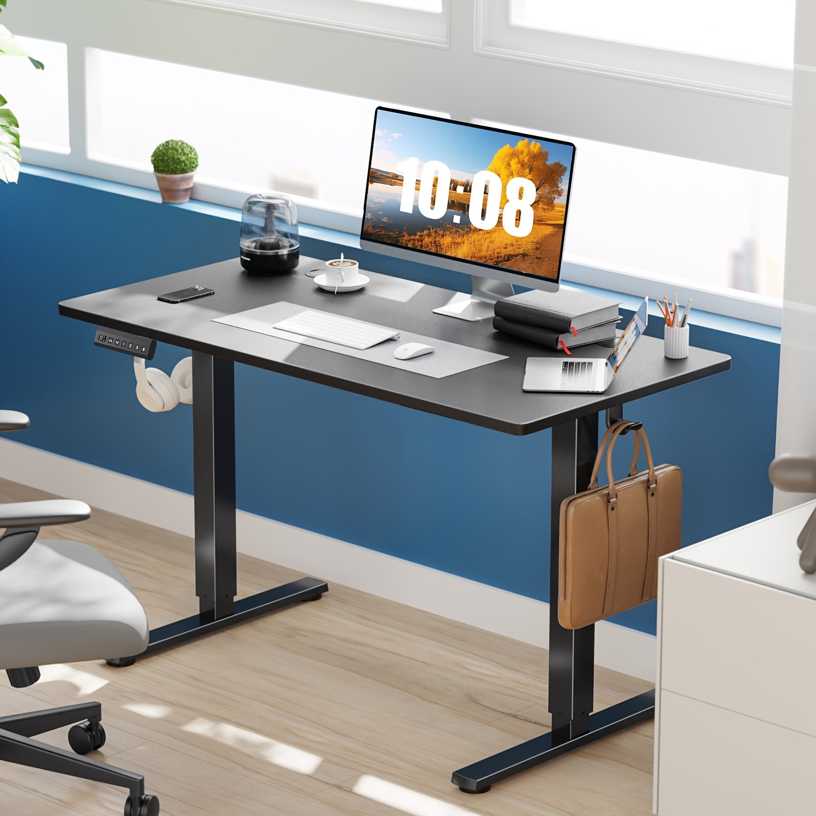 TEMU Standing Desk, Adjustable Height Electric Sit Stand Up Down Computer Table, Modern Lift Motorized Desktop Workstation, 40x24 Inch Ergonomic