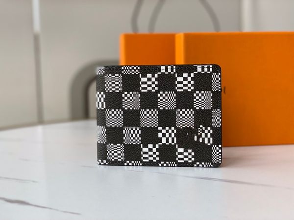 Luxury Bags Men Multiple Wallet Classic Brand Card Holders Black and White Checkerboard Patterned Short Wallet Designer Brand Mosaic Grid Ma
