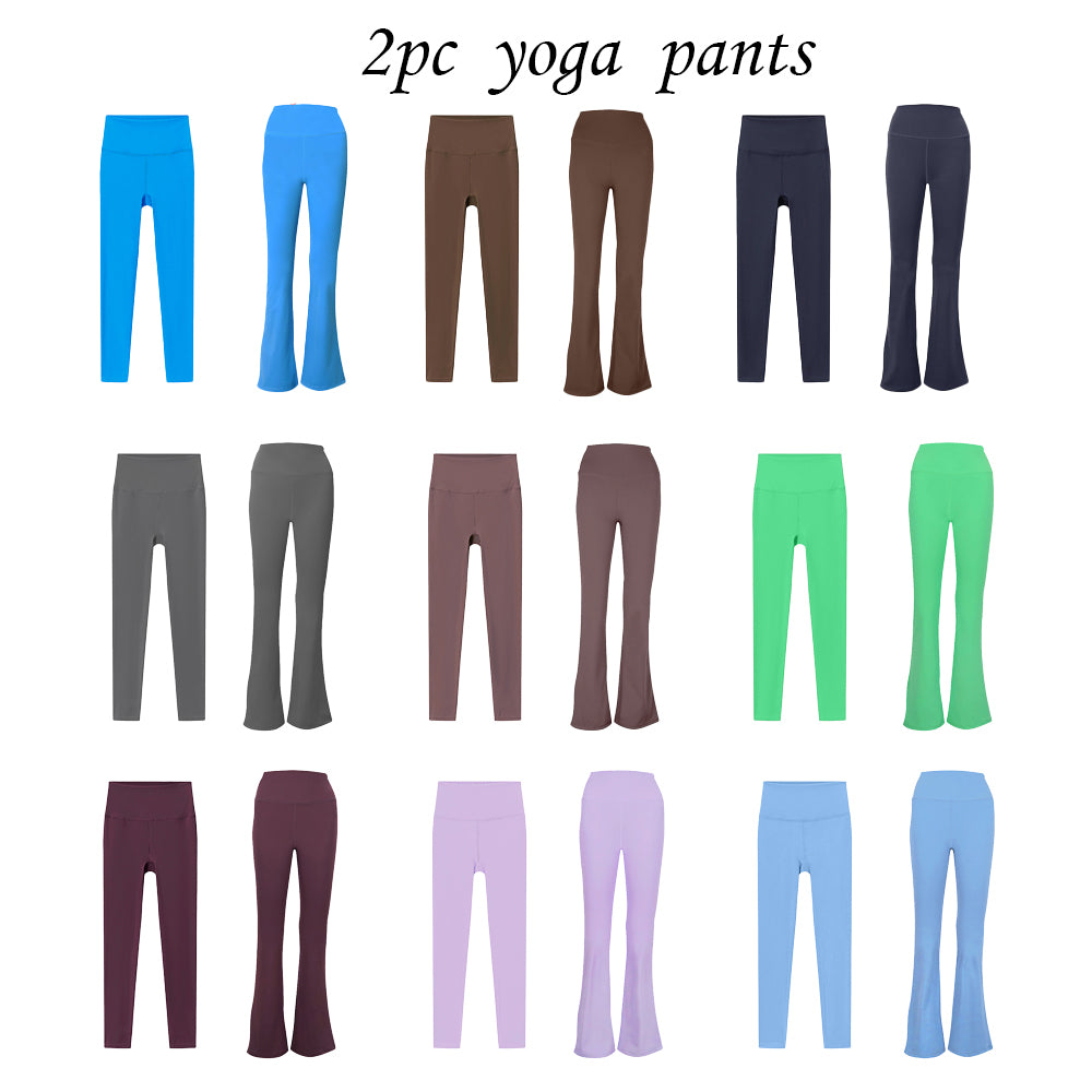 2 Piece Set Bell-bottoms and Pants Slim Fit Leggings Designer Yoga Pilates Running Gym Workout Casual Wear Activewear