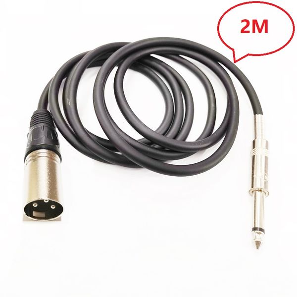 Audio Cables, 6.35mm 1-4&#039;&#039; MONO Male to XLR 3Pin Male Audio Microphone Extension Connector Cable About 2M - 1PCS