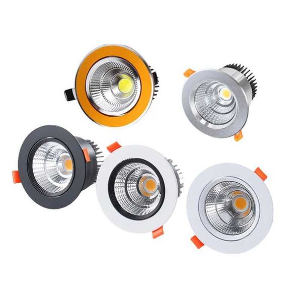 Embedded dimmable LED tube light with adjustable angle COB top light spotlight 7W 9W 12W 15W 18W rotating AC85-260V indoor light CL240830