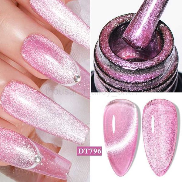 MEET ACROSS 7ml Pink Purple Blue Magic Cat Magnetic Gel Nail Polish Summer Cool Sea Blue Silver Effect UV Gel Varnish Nail ArtY240729Y240729