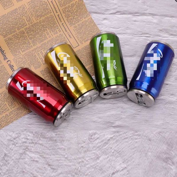 Mugs Stainless Steel Thermos Cup Car Vacuum Flasks Portable Soda Can Insulated Water Bottle Travel Drink Cup Mug with Straw CL250118