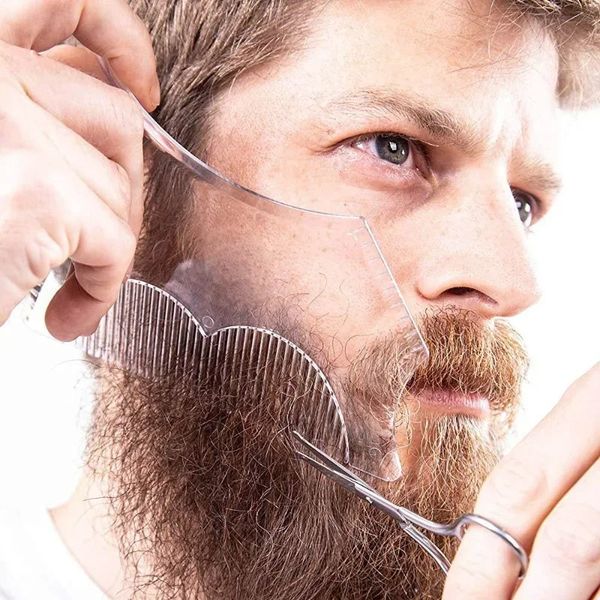 New Innovative Design Beard Shaping Tool Trimming Shaper Template Guide Shaving or Stencil With Full-Size Comb for e Up