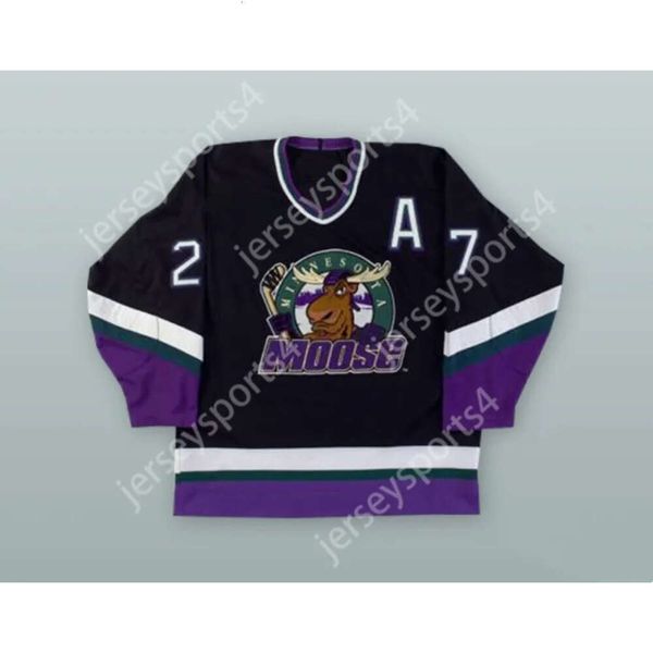 Gdsir Custom DAVE CHRISTIAN 27 MINNESOTA MOOSE BLACK HOCKEY JERSEY NEW Top Ed S-M-L-XL-XXL-3XL-4XL-5XL-6XL