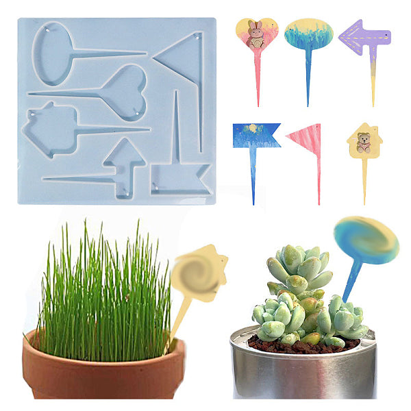 Moldes de etiquetas de plantas de silicona de grado alimenticio diy