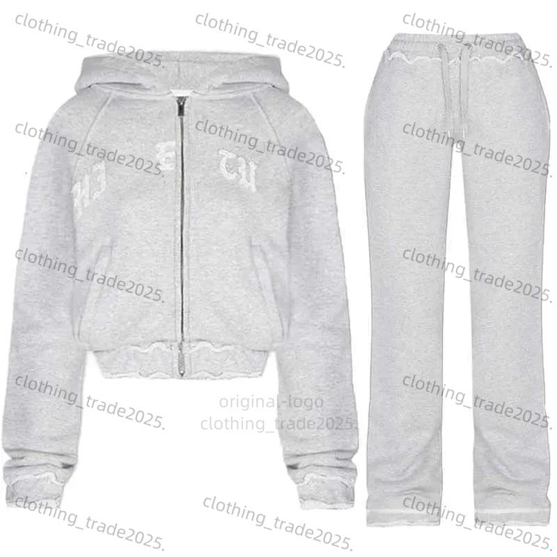 Designer Hide Cult Tracksuit Women 2 Piece Set Women Hidden Cult Tracksuit Long Sleeve Zip Hoodie Inca Pale Low Rise Pants Trouser Sweatshirts Knit