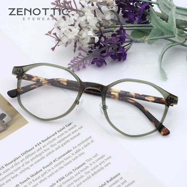 ZENOTTIC Acetic Acid Circular Anti Blue Light Glasses with Blue Light Blocking Radiation Gaming Computer No Prescription Required Glasses 20
