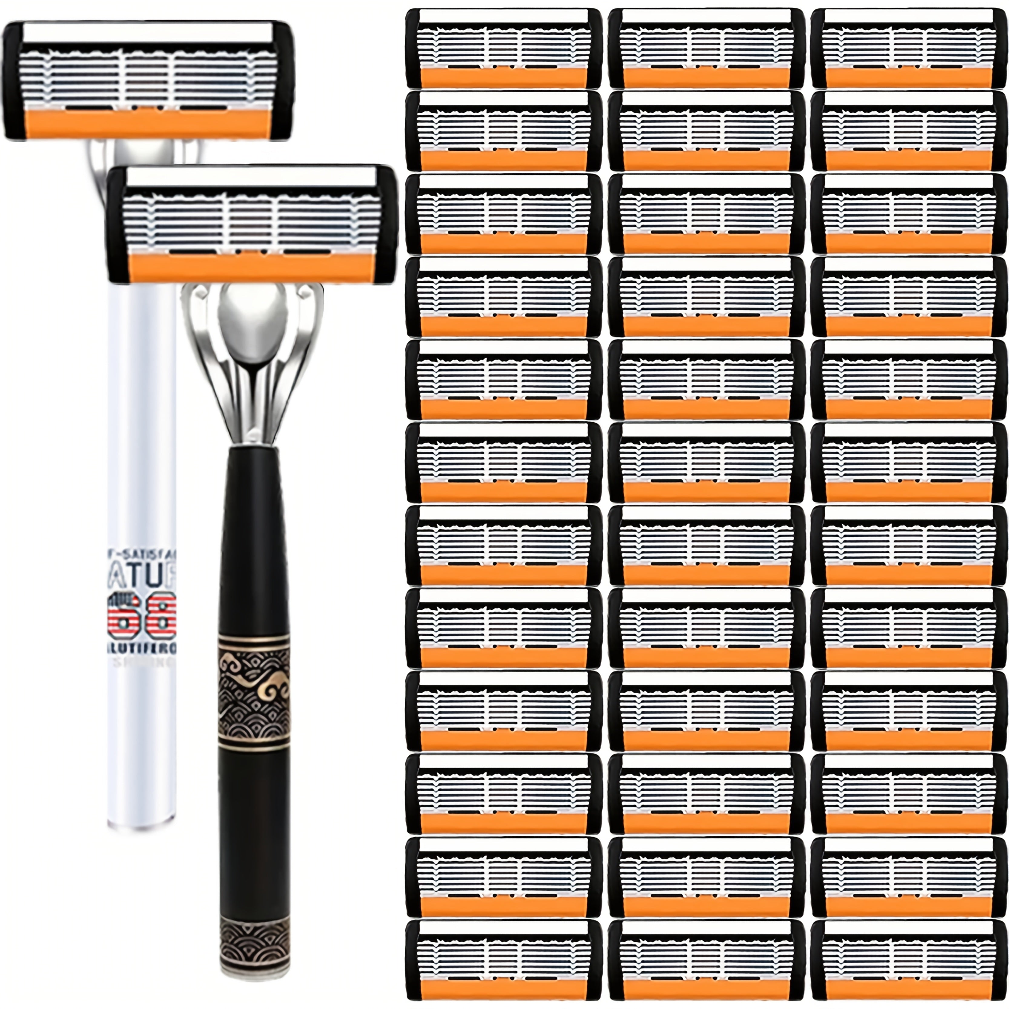 TEMU 2025 New Imported Men's Razor With Ultra-sharp & Blades - Ultra- Metal Shaving Razor For Beards & Mustache, Durable Safe Design - Must-have