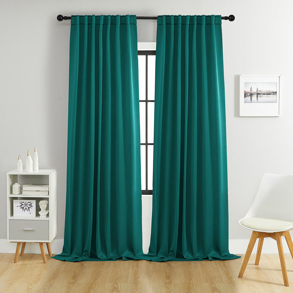 YL-36885 thick double-sided linen blackout curtain project hotel school sound insulation heat insulation blackout cotton linen curtain finished prod