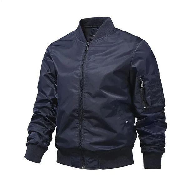 Military Jackets for Men Monochromatic Bomber Jacket Outerwear Baseball Outdoor Clothing Spring and Autumn 240715