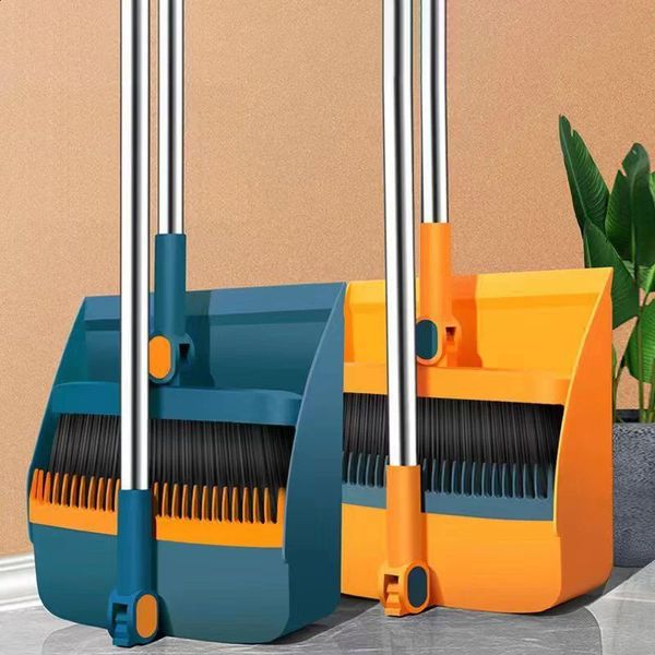 Brush and shovel broom dust collector combination set vertically folded soft fur non stick sweeping 2 piecesset 240824