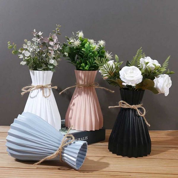 Beautif Nordic Imitation Ceramic Flower Vase for Flowers Hydroponic Pot Desk Decorative Plant Wedding Decorations TerrariumT250117